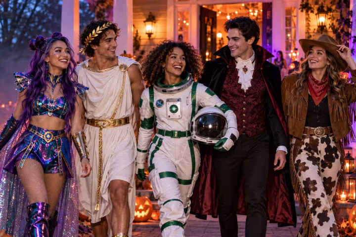Friends wearing popular Halloween costume styles for 2026